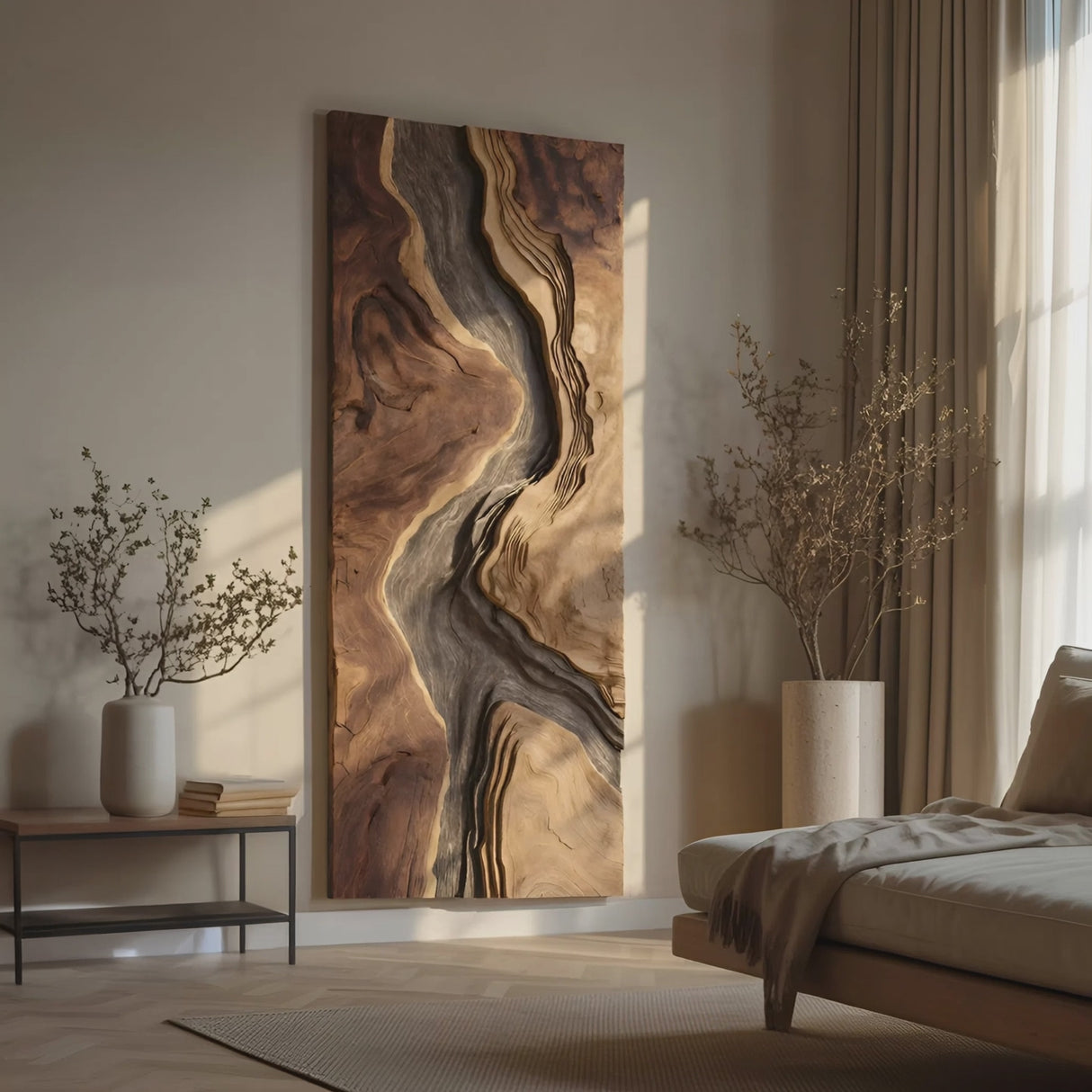 Handcrafted Wooden Wall Sculpture For Entryway Design