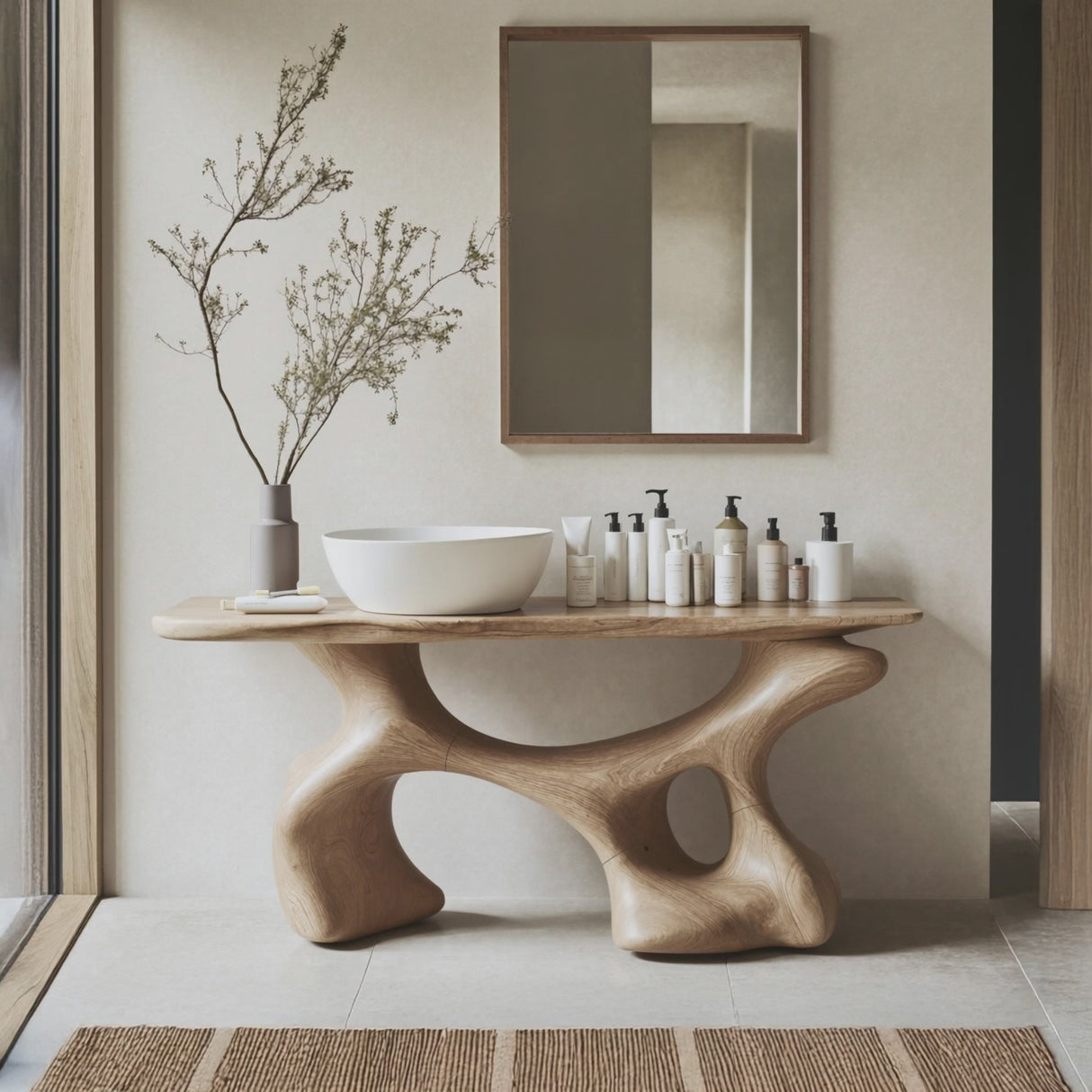 Handcrafted Bathroom Vanity For Organic Home Look