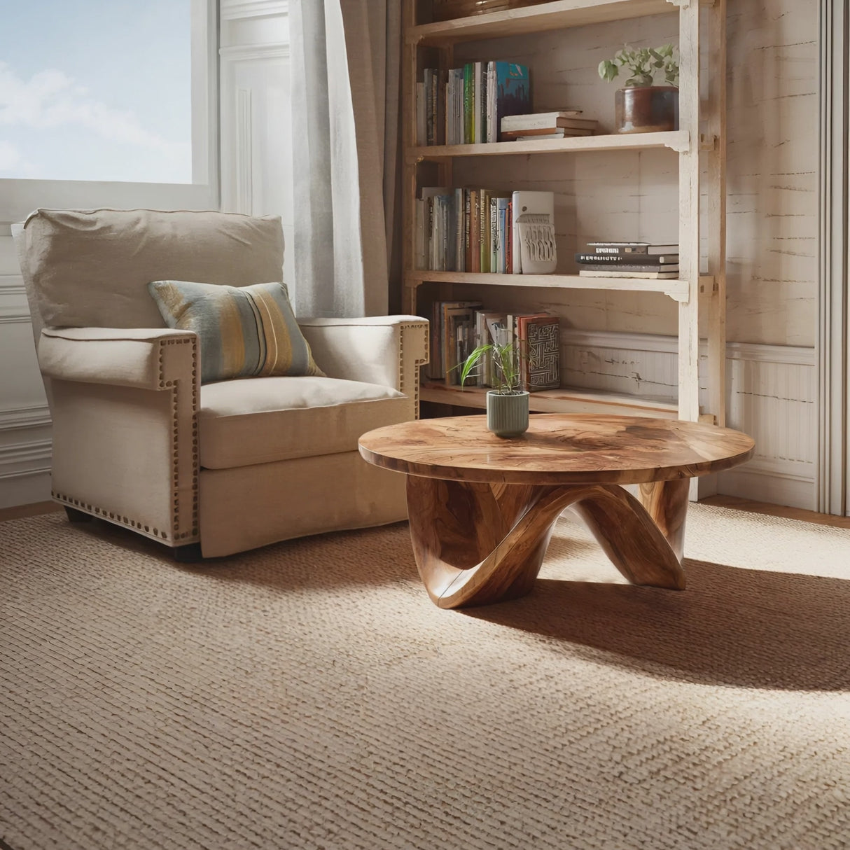 Handcrafted Coffee Table Flow Legs For Living Room Decor