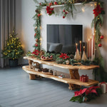 Handcrafted Wooden Live Edge TV Console For Holiday Furniture Decor