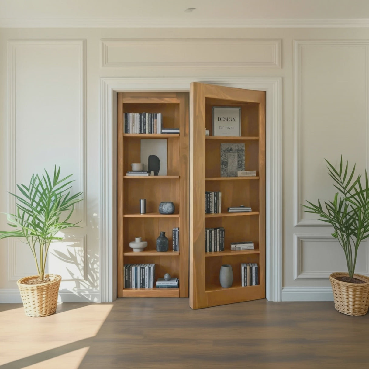 Modern Hidden Door Bookshelf For Home Office Or Living Room