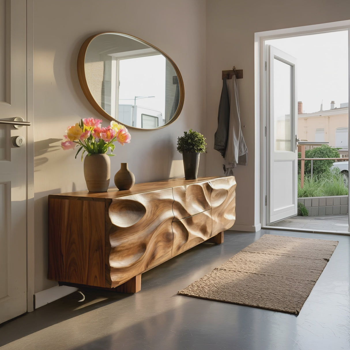 Modern Organic Sideboard Storage Cabinet For Living Room