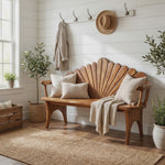 Natural Solid Wood Entryway Bench For Foyer Decor