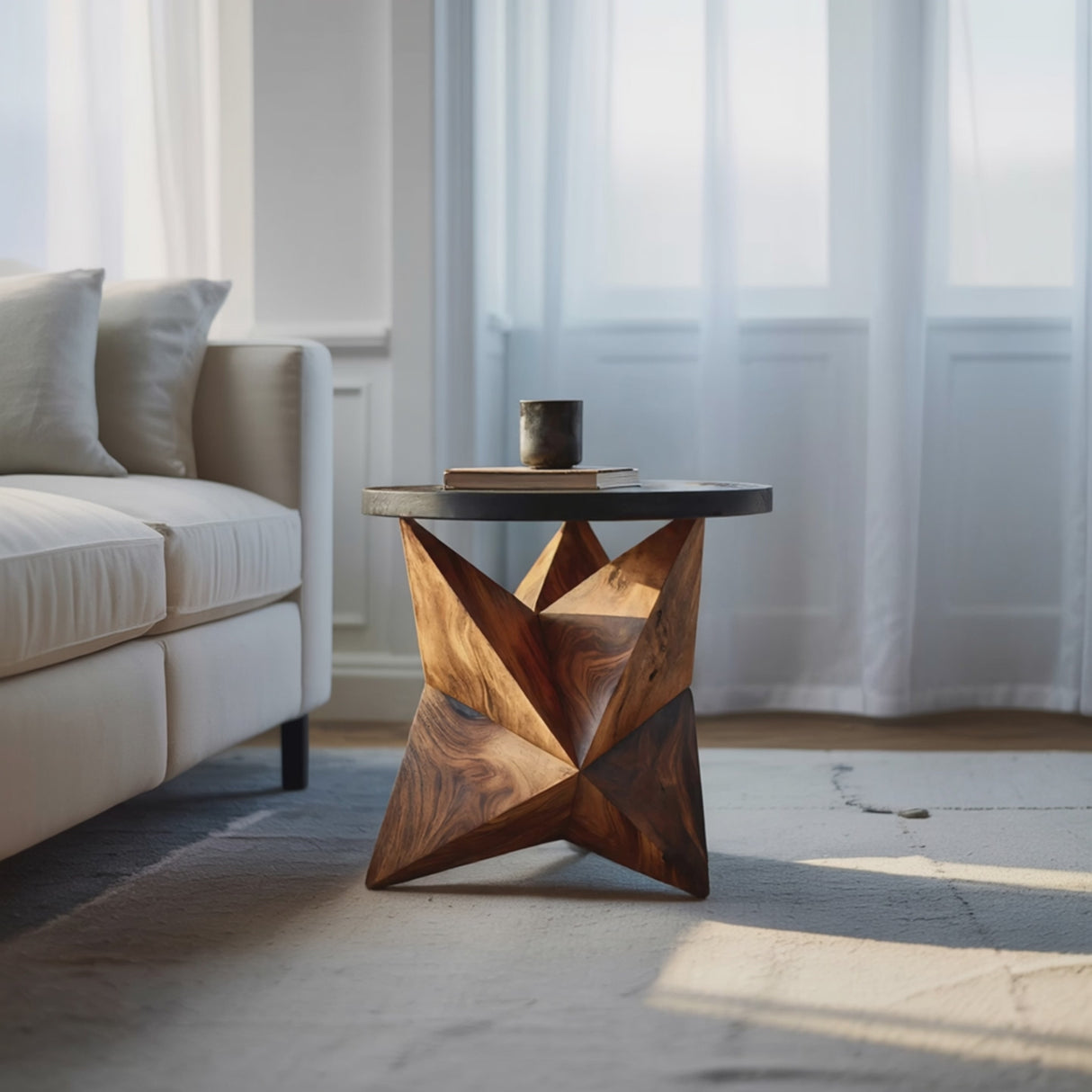 Handcrafted Wooden Side Table For Elegant Furniture Decor