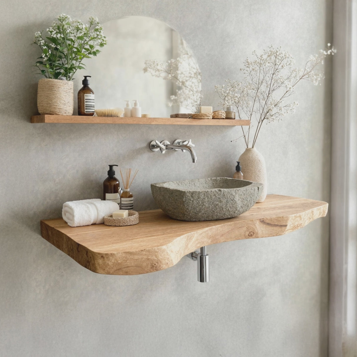 Rustic Live Edge Vanity For Modern Bathroom Designs