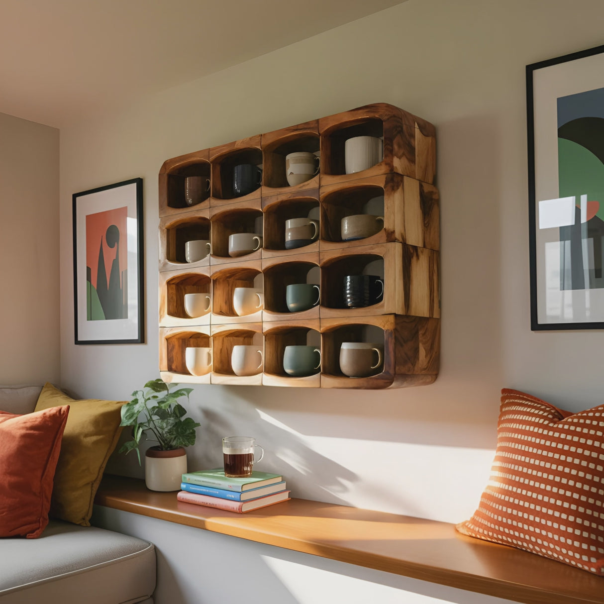 Handcrafted Wall-Mounted Kitchen Rack For Pantry Styling