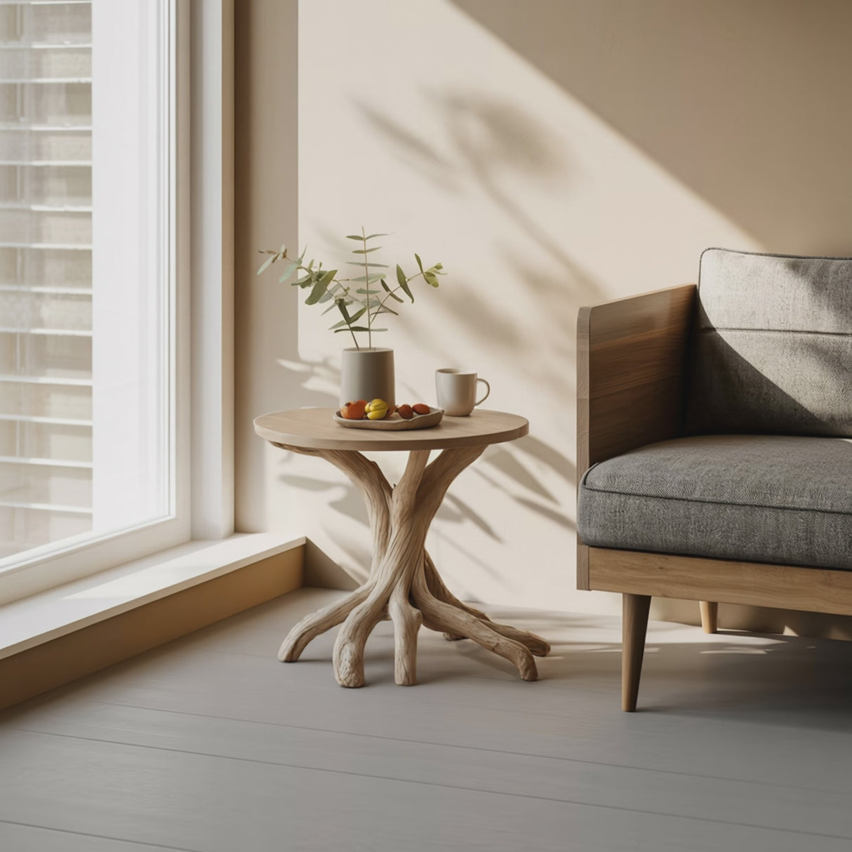 Rustic Wooden End Table For Entryway Design Functional Wall Display