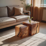 Farmhouse Solid Wood Square Coffee Table For Living Room