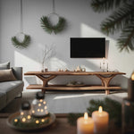 Mid Century Solid Wood TV Console For Christmas Bedroom And Entryway