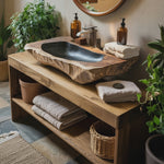 Handcrafted Solid Wood Sink For Farmhouse Bathroom Decor