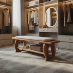 Minimalist Wooden Bench For Bedroom Interior Accent