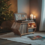 Handcrafted Wooden Record Stand For Bedroom Holiday Style