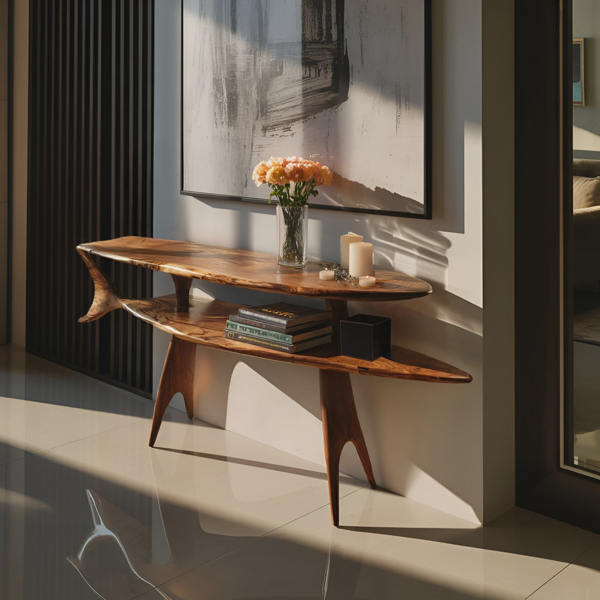 Modern Wooden Console Table For Entryway And Living Room