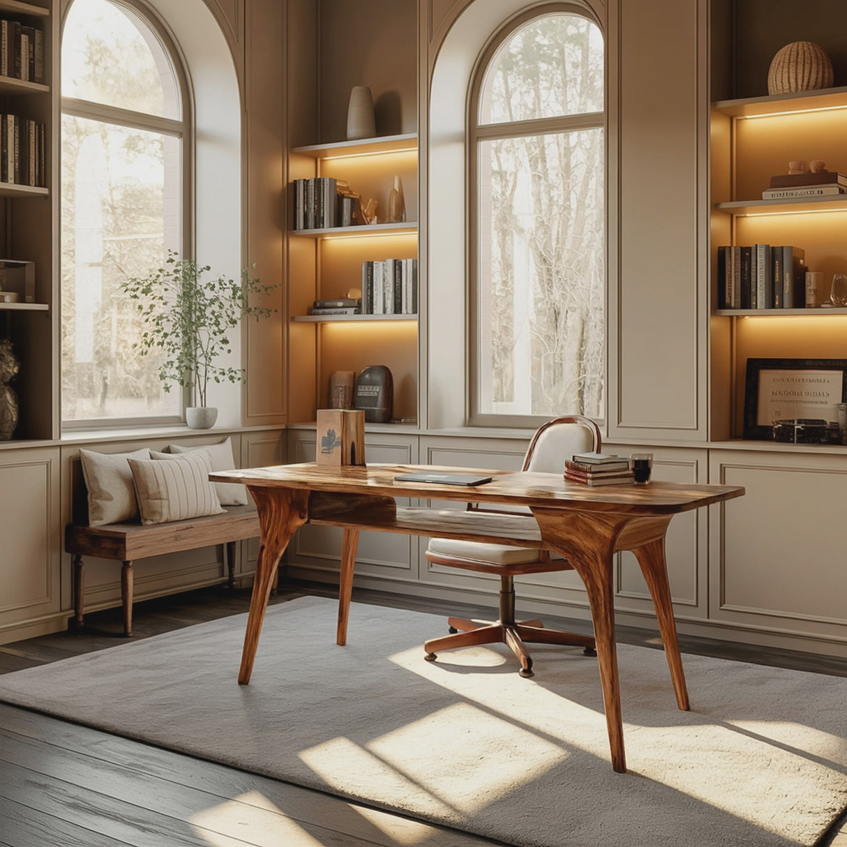 Modern Solid Wood Desk For Living Room And Office Decor