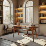 Modern Solid Wood Desk For Living Room And Office Decor