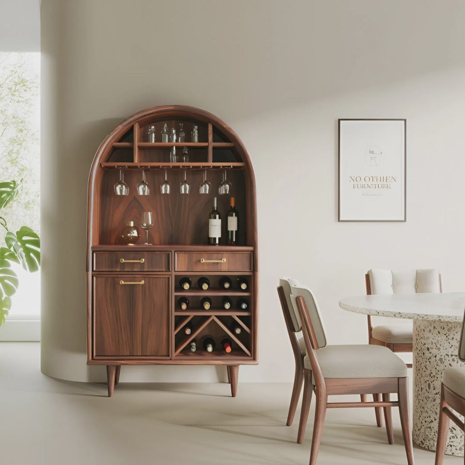 Modern Arched Wine Cabinet For Dining Room