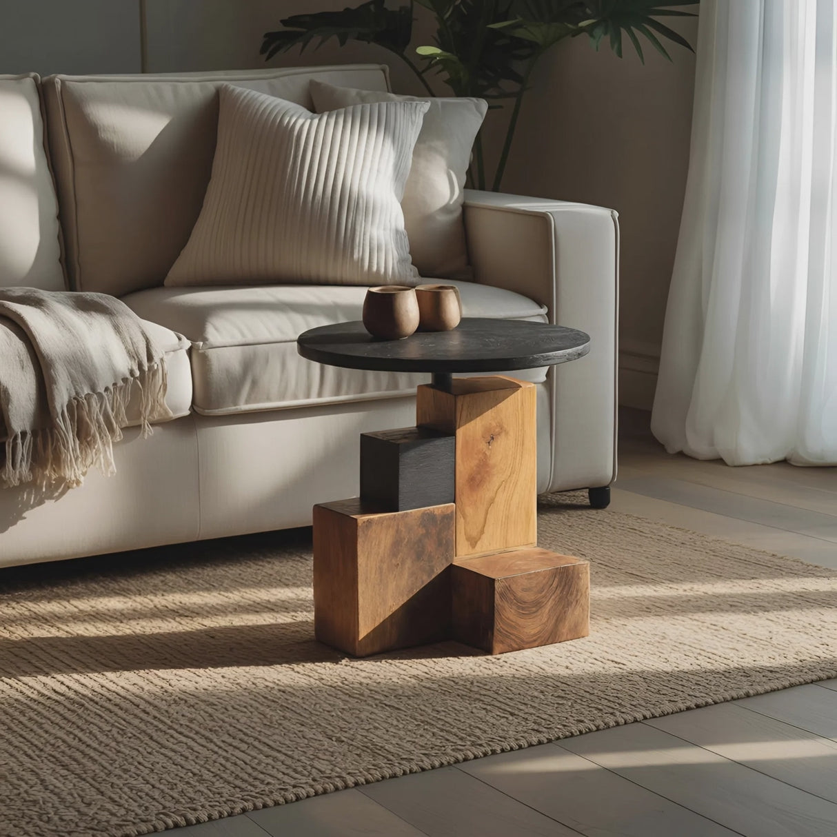 Modern Live Edge Side Table For Organic Furniture Lovers
