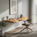 Minimalist Floating Live Edge Desk For Home Office