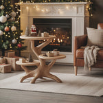 Farmhouse Round End Table For Living Room Decor Holiday Home Accent