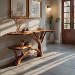Handcrafted Wooden Live Edge Console Table For Contemporary Furniture Decor