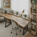Modern Live Edge Desk For Minimalist Home Office Placement
