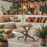 Rustic Round End Table Cozy Living Room Style