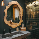 Rustic Bear Mirror For Cabin Lodge Bathroom Decor