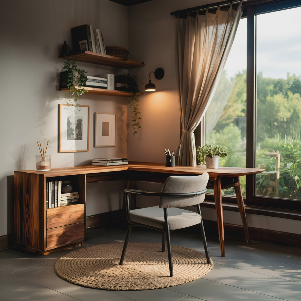 L Shaped Study Desk For Home Office