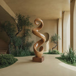 Rustic Large Twisted Spiral Floor Art For Office Decor