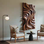 Contemporary Wall Art Piece Large Carved For Home Decor