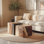 Mid Century Solid Wood Square Coffee Table For Bedroom Decor