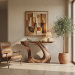Modern Live Edge Entryway Table Sculptural Wood For Luxury Home Decor