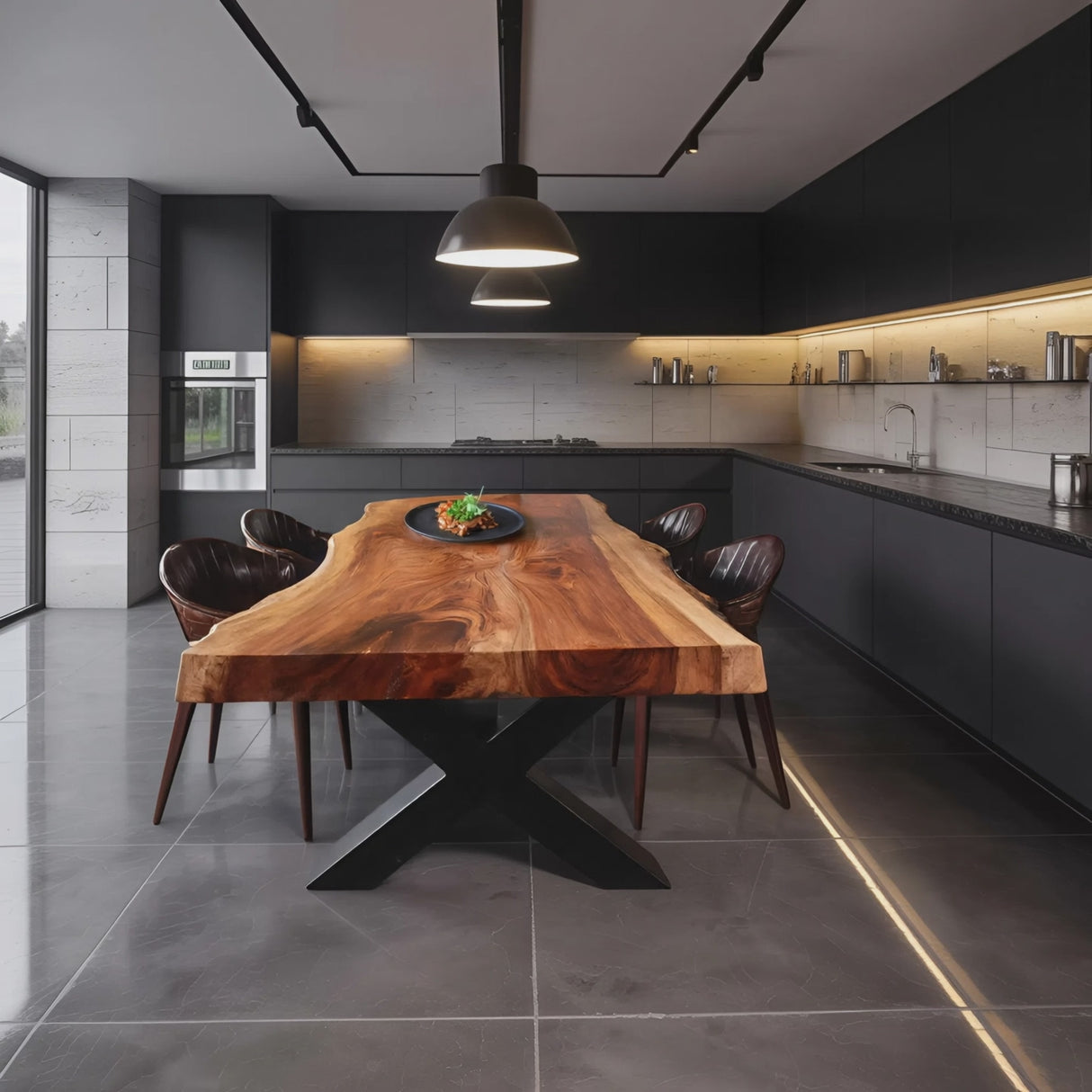 Kitchen Decor Handcrafted Live Edge Dining Table Premium
