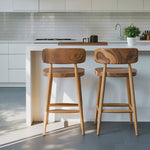 Mid Century Bar Stools With Backrest For Kitchen Or Dining Room