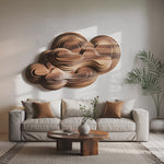 Abstract Cloud Wall Sculpture With Layered Design For Bedroom