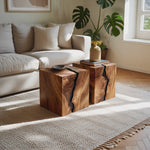 Handcrafted Solid Wood Low Coffee Table For Living Decor