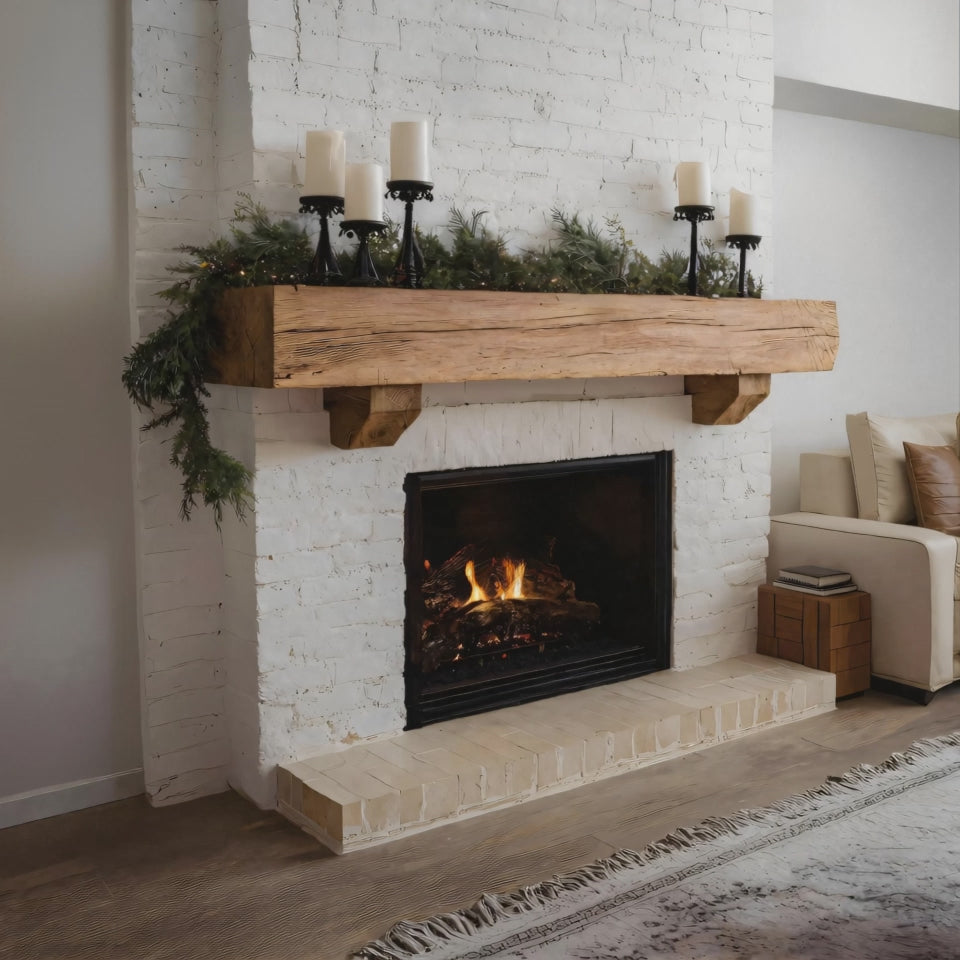 Rustic Fireplace Mantel Beam For Living Room