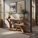 Modern Wooden Live Edge Console Table For Entryway Home Decoration