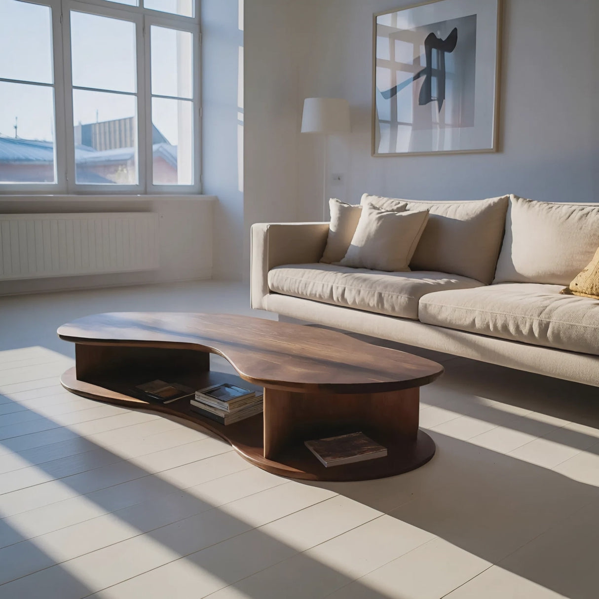 Handcrafted Solid Wood Coffee Table For Living Room Accent