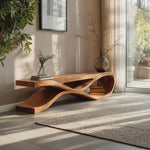 Organic Bench With Flowing Curved For Modern Home Decor