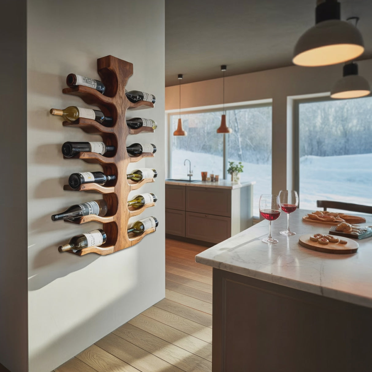 Modern Wall Mounted Wine Rack For Bar Storage Decor