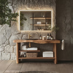 Handcrafted Wooden Storage Vanity For Bathroom Decor