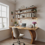Handcrafted Wooden Live Edge Desk For Professional Office