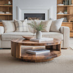 Modern Round Coffee Table With Shelf For Living Room And Lounge