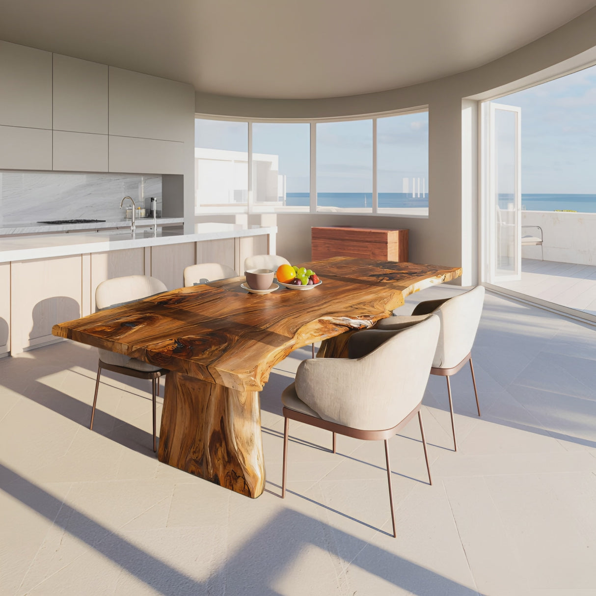 Handcrafted Live Edge Dining Table For Modern Kitchen