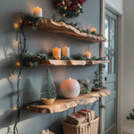 Mid Century Solid Wood Floating Shelf For Stylish Holiday Bedroom Decor