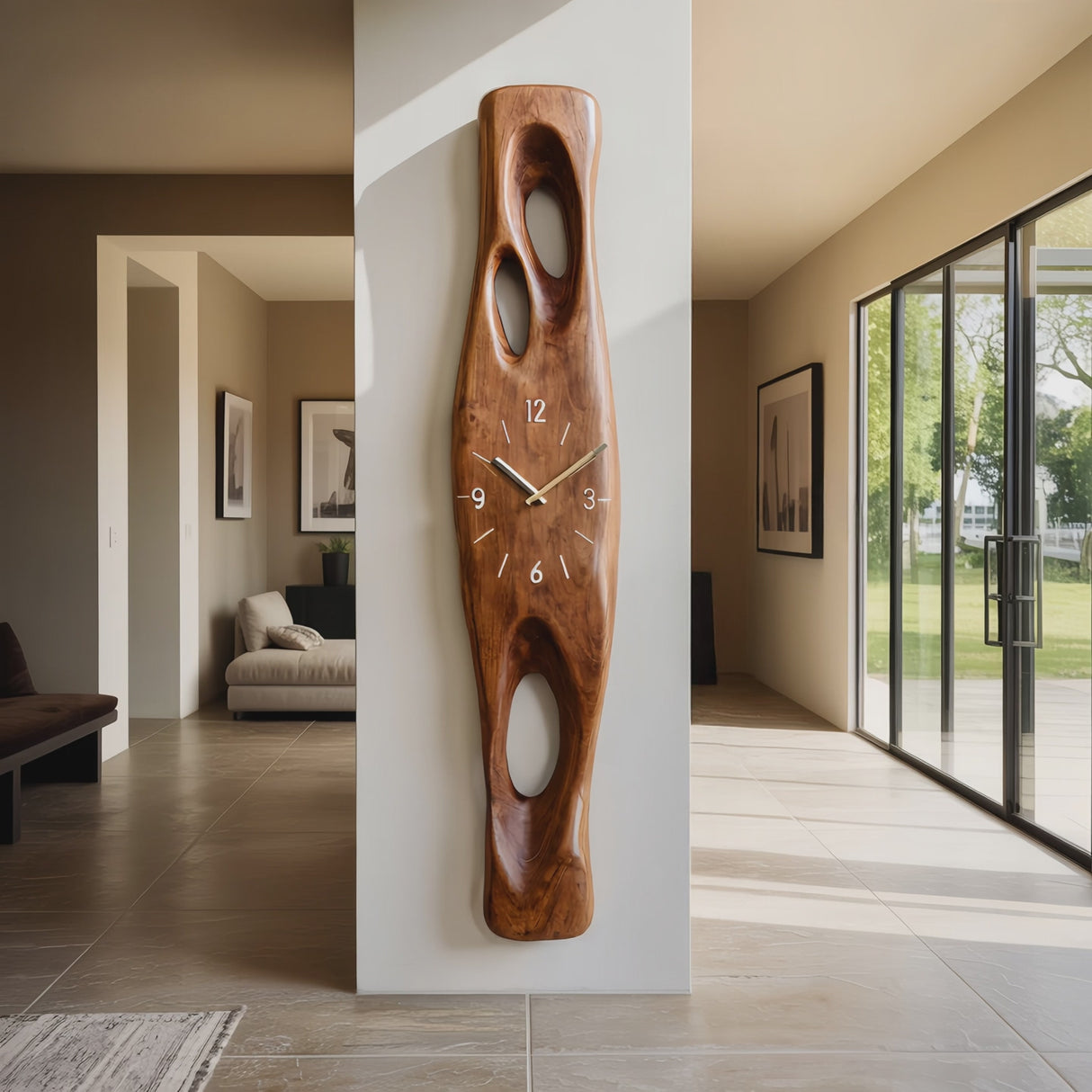 Minimalist Wall Clock Vertical Decor For Living Room