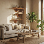 Mid Century Solid Wood Mushroom Shelf For Modern Living Room Decor