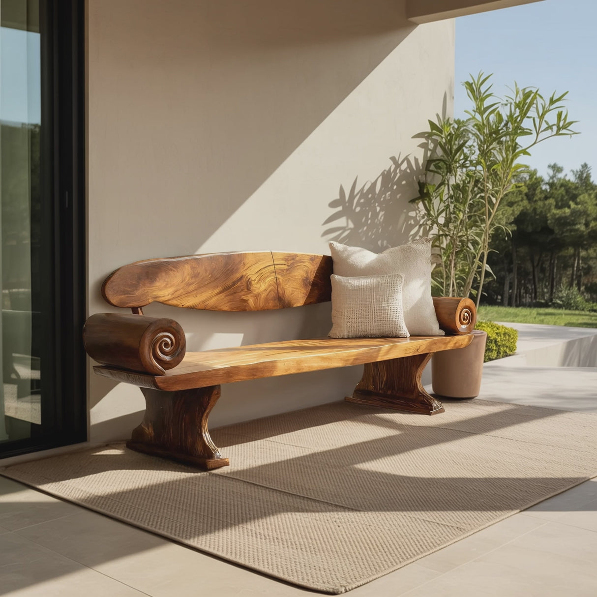 Live Edge Solid Wood Bench For Entryway Furniture Design