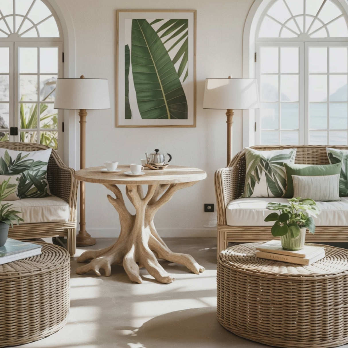 Farmhouse Round End Table Small Space Solution